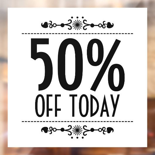 Korting op decoratieve verkopen raamsticker (Vel 2)