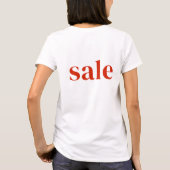 Korting op een gewone rode SALE-winkel T-shirt (Achterkant)