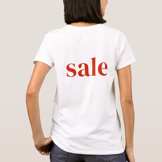Korting op een gewone rode SALE-winkel T-shirt (Achterkant)
