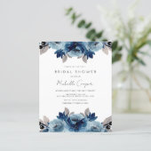 Korting op Elegant Dusty Blue en Navy Floral (Staand voorkant)