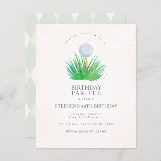 Korting op Golf Birthday Party (Voorkant / Achterkant)