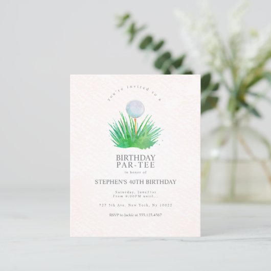 Korting op Golf Birthday Party (Staand voorkant)