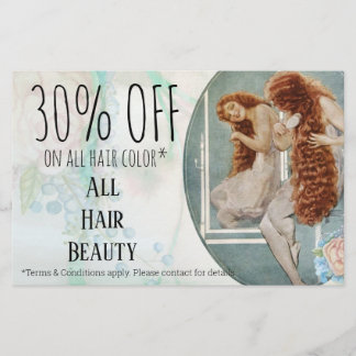 Korting op haarsalon flyer