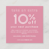 Korting op het volgende visitekaartje informatiekaartje (Voorkant)