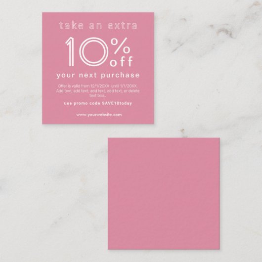 Korting op het volgende visitekaartje informatiekaartje (Voorkant / Achterkant)