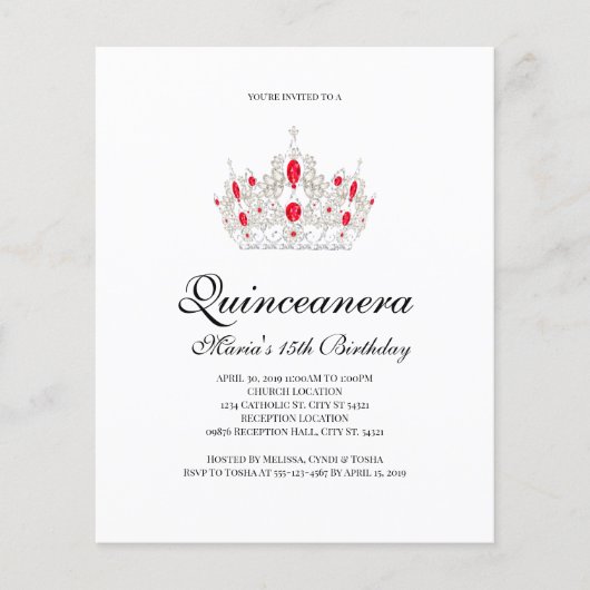 Korting op Quinceanera, rode injecties (Voorkant)