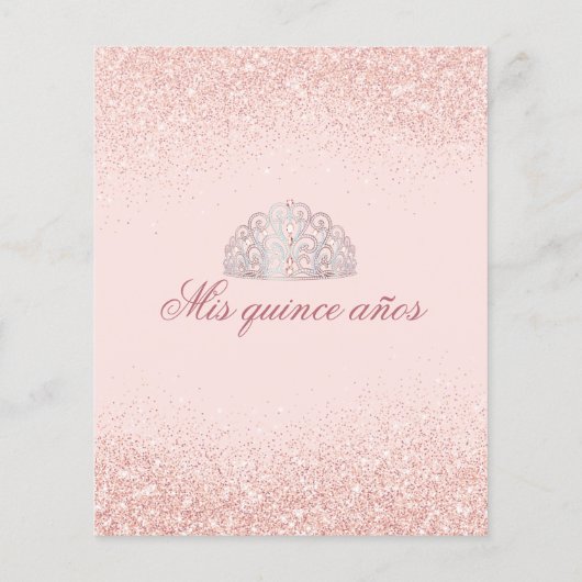 Korting op Roos Gold Glitter Quinceanera (Achterkant)