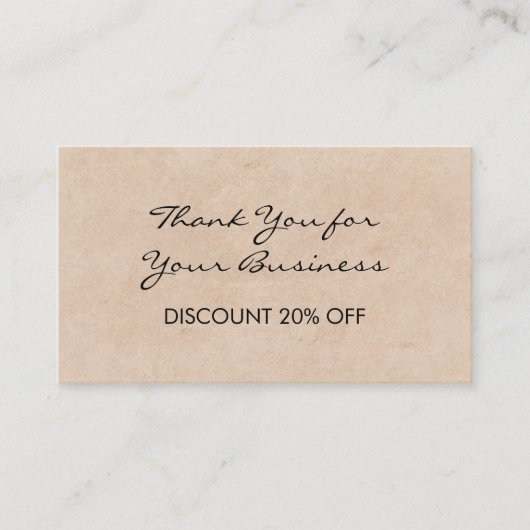 Korting op terugbetaling visitekaartje (Voorkant)