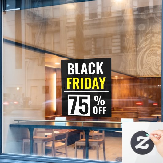Korting op uitverkoop Black Friday Store Raamsticker (Cafe Raam)