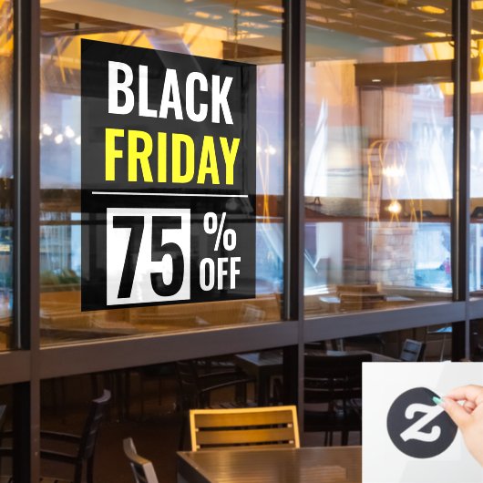 Korting op uitverkoop Black Friday Store Raamsticker (Restaurant Raam)
