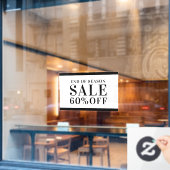 Korting op verkoop in zakelijke winkel na Seizoen  Raamsticker (Cafe Raam)