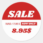 Korting Prijs Ronde Sticker (Voorkant)