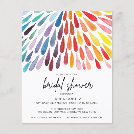 Korting regenboogWaterverf Vrijgezellenfeest (Voorkant)