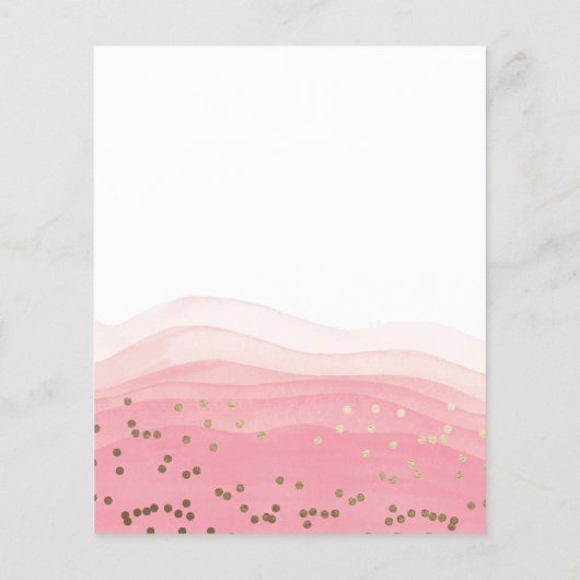 Korting roze Waterverf, Baby shower (Achterkant)