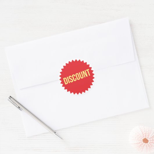 Korting Uitverkoop Ronde Sticker (Envelop)