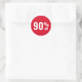 Korting van 90 procent aanbieding ronde sticker (Tas)