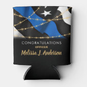 Korting van politieagent Thin Blue line Blikjeskoeler (Voorkant)