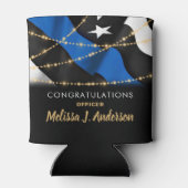 Korting van politieagent Thin Blue line Blikjeskoeler (Achterkant)