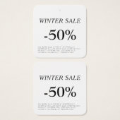 Korting verkoop kleding Label ophangen Vierkante Visitekaartjes (Voorkant /achterkant)
