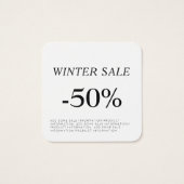 Korting verkoop kleding Label ophangen Vierkante Visitekaartjes (Achterkant)