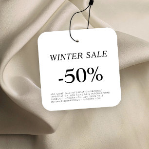 Korting verkoop kleding Label ophangen Vierkante Visitekaartjes