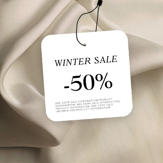 Korting verkoop kleding Label ophangen Vierkante Visitekaartjes