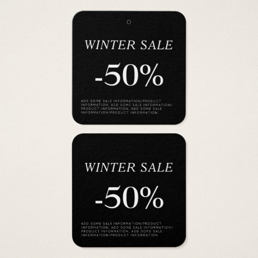 Korting verkoop kleding Label ophangen Vierkante Visitekaartjes (Voorkant /achterkant)