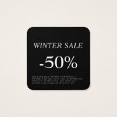 Korting verkoop kleding Label ophangen Vierkante Visitekaartjes (Achterkant)