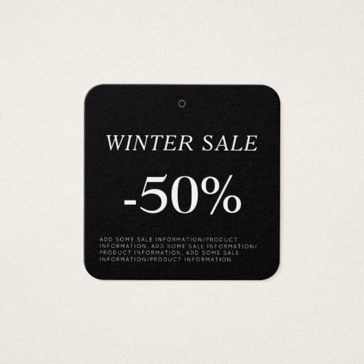 Korting verkoop kleding Label ophangen Vierkante Visitekaartjes (Voorkant)