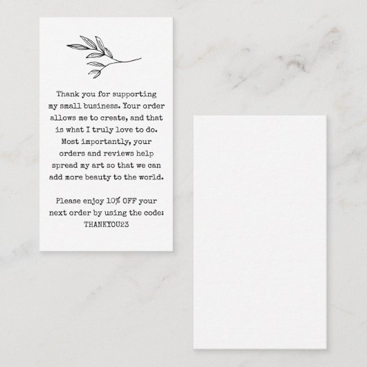 Korting voor kleine zakelijke klanten visitekaartje (Voorkant / Achterkant)