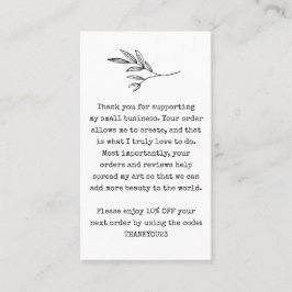 Korting voor kleine zakelijke klanten visitekaartje