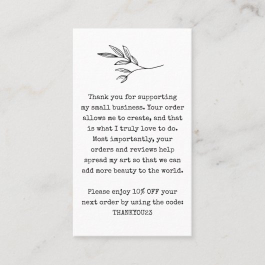 Korting voor kleine zakelijke klanten visitekaartje (Voorkant)