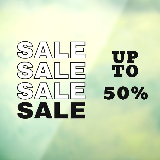 Korting winkelruitenaanplakbiljet raamsticker (Vel 3)