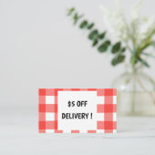 Kortingcoupon voor Gingham Delivery Kortingskaartje (Staand voorkant)