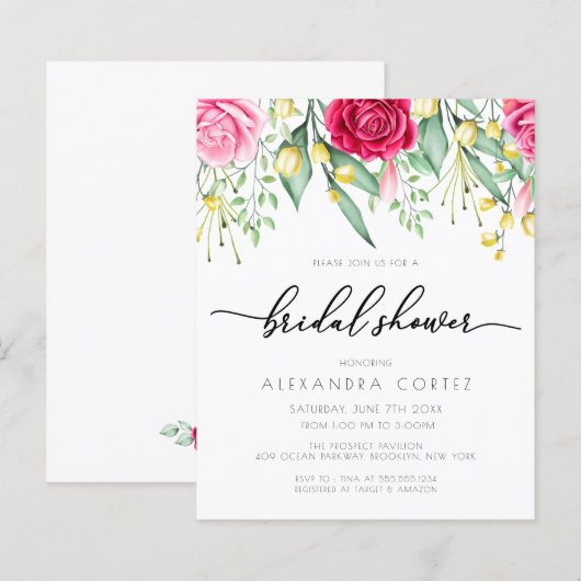 Kortingen Rood en Roze Roze botanische Vrijgezelle (Voorkant / Achterkant)