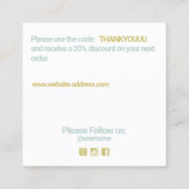 Kortingen voor klanten Dank je wintersterren Vierkante Visitekaartje (Achterkant)