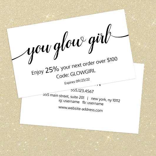 Kortingen voor klanten met garantie handgeschreven kortingskaartje