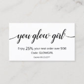 Kortingen voor klanten met garantie handgeschreven kortingskaartje (Voorkant)