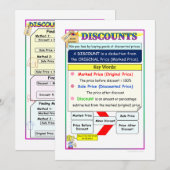 Kortingen Wiskunde Notities Kaart (Voorkant / Achterkant)