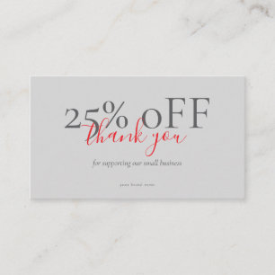 Kortingkaart Bedankt Houtskool Klein Bedrijf Visitekaartje