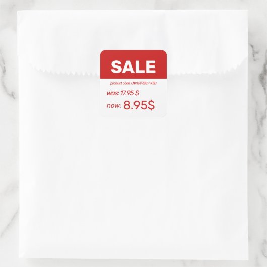 Kortingprijs ticker label (Tas)