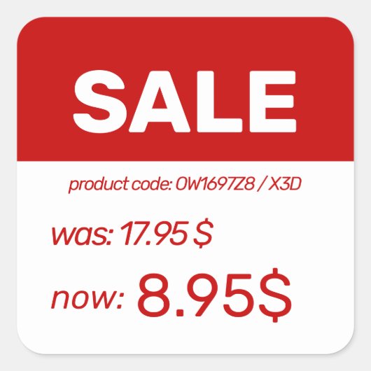 Kortingprijs ticker label (Voorkant)