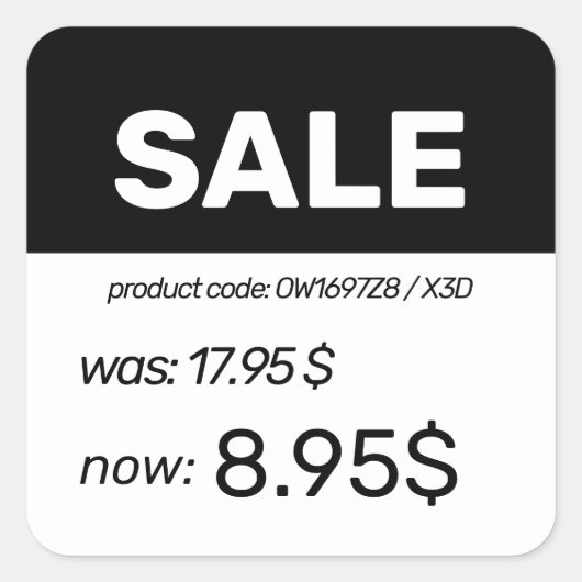 Kortingprijs ticker label (Voorkant)