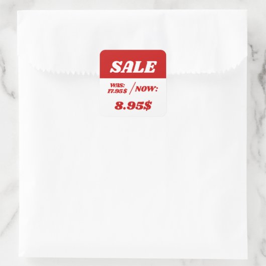 Kortingprijs ticker label (Tas)