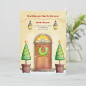 Kortingsaankondiging voor verhuizing tijdens de fe feestdagenkaart (Staand voorkant)