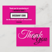 Kortingscode Kaart, dank u voor uw Visitekaartje (Voorkant / Achterkant)