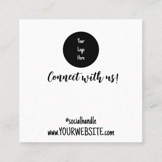 Kortingscode korting korting Kaart Vierkante Visitekaartje (Achterkant)