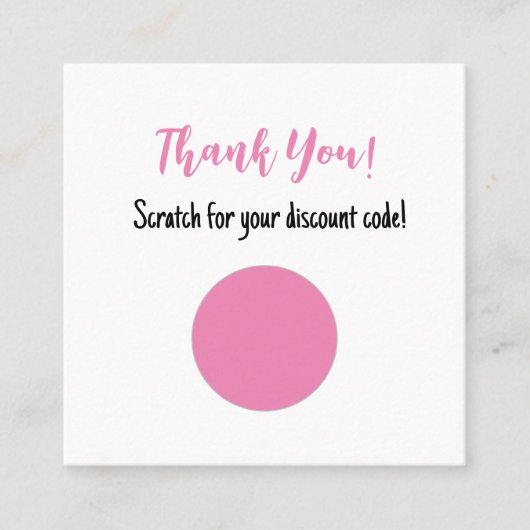Kortingscode korting korting Kaart Vierkante Visitekaartje (Voorkant)