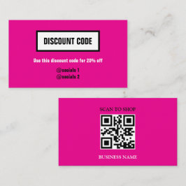 Kortingscode met QR-code, Visitekaartje