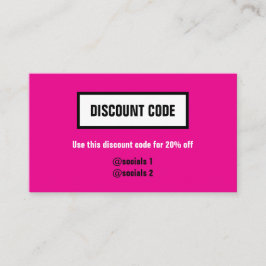 Kortingscode met QR-code, Visitekaartje